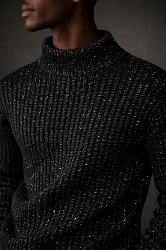 Obsidian Veil High Neck Knit