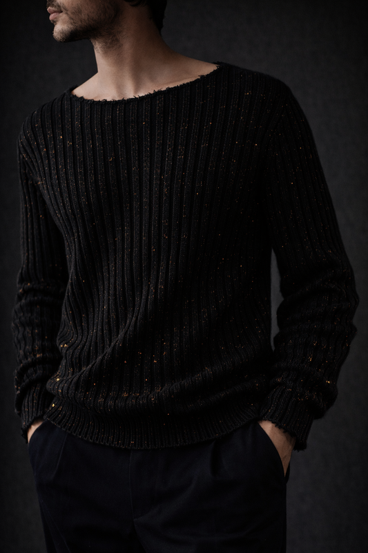 Obsidian Veil Rib Knit