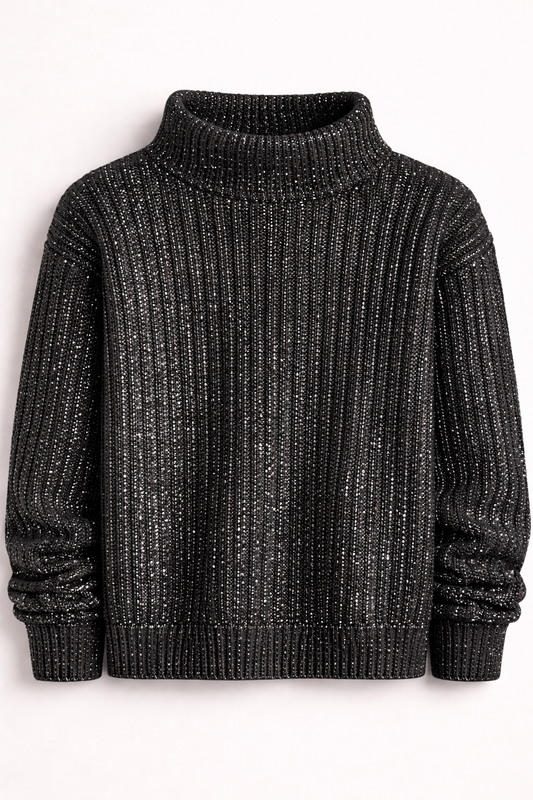 Obsidian Veil High Neck Knit